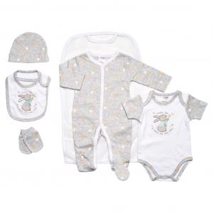 JT9712  Net bag Bunny 5 Piece Layette Set  (0-6 months)