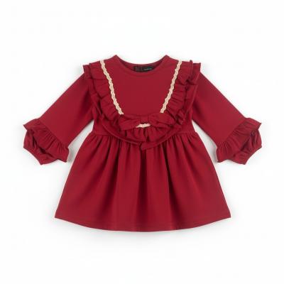 KC5186R  Red Laced Bow Dress  (12-24 months)