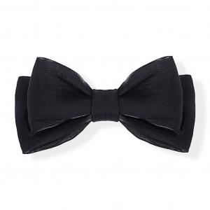 KCHC080-B  Black Organza Bow Clip 