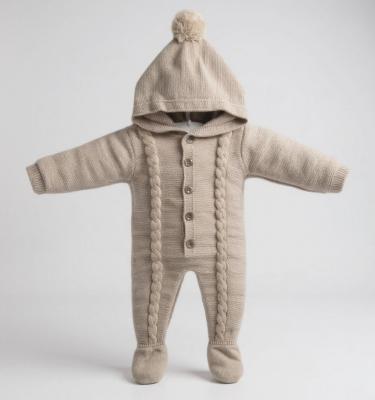 KLP1151-Bi  Biscuit Knitted Pram Suit  (0-9 months)