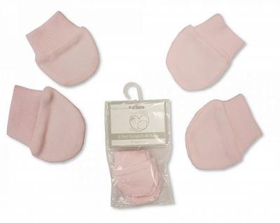 LBWTB2015-401  Premature Bagged twin pack of Pink Scratch Mitts 