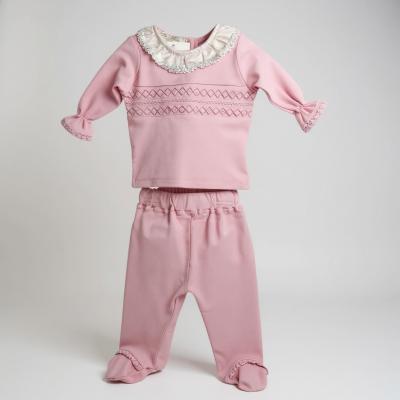 LD10050-P  Smocked Cross Stitch Two Piece   (0-9m)