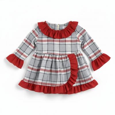 LD15058-R  Red Plaid Party Dress Set  (6-24 months)