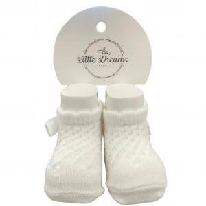 LD3028I  Satin Bow Socks  (0-6 months)