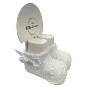 LD3028W  Satin Bow Socks  (0-6 months)