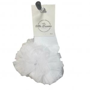 LD3480W  White Tutu Ankle Socks  (Choose Size 6-24)