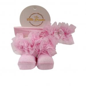LD4024P  Tutu Diamante Headband and Socks  (0-6 months)