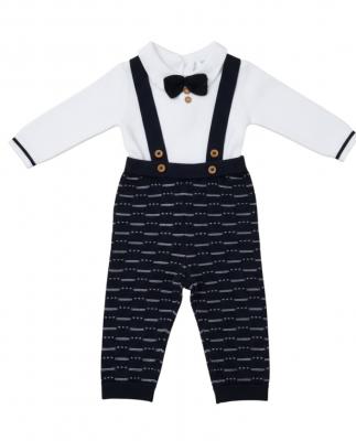 LGE07663N  Dungaree Knit set (0-12 months)