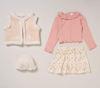 LGG11460A  Faux Sheepskin  Gilet and Skirt Set  (12 -24 months)
