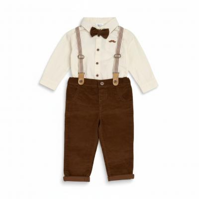 LGG11529A  Corduroy Bow Tie  Set with Braces  (12-24 months)