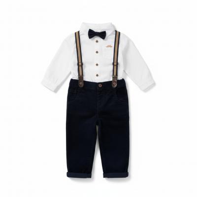 LGG11530B  Corduroy Bow Tie  Set with Braces  (2-4 years)