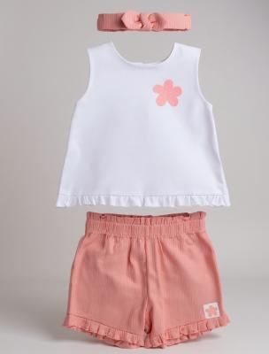 LJF09156-B  Wrap Back Shorts Set  (9-24 months)