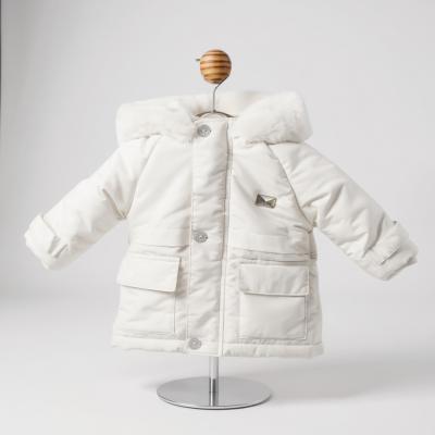 MB5425DW White Fur Trimmed Coat (12-24 months)