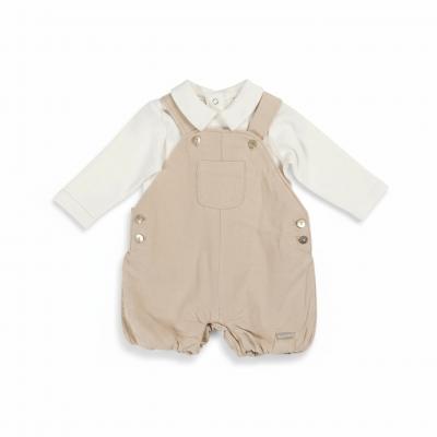 MB6003T   Warm Lined Baby Cord Short Dungaree Set  (3-9 months)