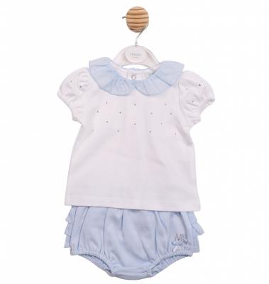 MB7119A  Diamante and Frilled Rear Bloomer Set  (12-24 months)
