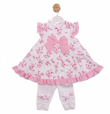 MB7133B  Floral Bows and Gingham Leggings Set  (3-5 years)
