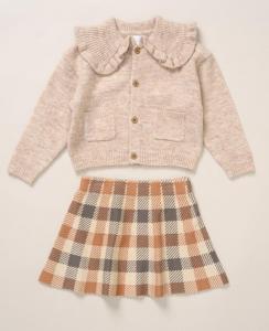 MIG11374  True Knit Cardigan and Tartan Skirt  (2-4 years)