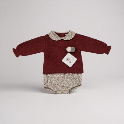 ML10-1153W  Knitted and floral Jam Pant  ( Newborn - 9 months)