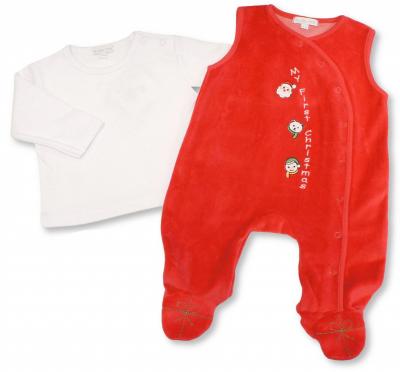 ML13-424R  "Christmas" Velour 2 Piece Set  (NB-6m)