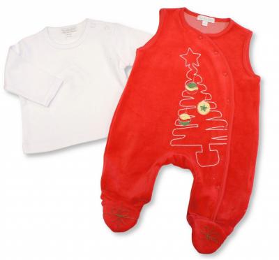 ML13-425R  "Christmas" Velour 2 Piece Set  (NB-6m)