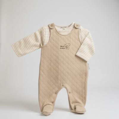 ML2020-2592T  Quilted "New to the World" Dungaree Set  (NB-6m)