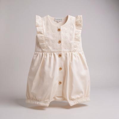 ML2120-6216W  White "Broderie Anglaise" Romper Set  (NB-9m)