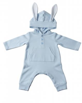 ML2120-6335_S  Sky Hooded Romper with Ears   (NB-9m Choose)
