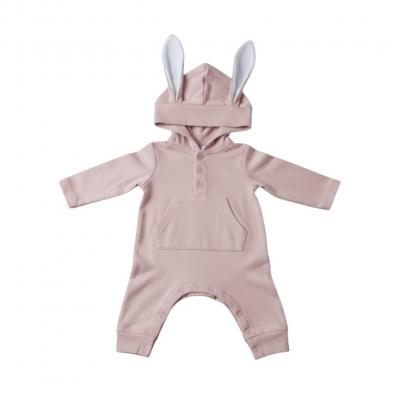 ML2120-6335P  Pink Hooded Romper with Ears   (NB-9m Choose)