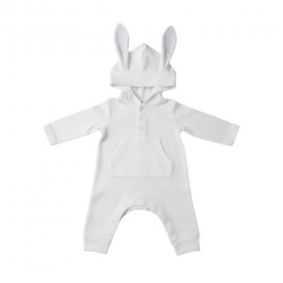 ML2120-6335-W  White Hooded Romper with Ears   (NB-9m Choose)