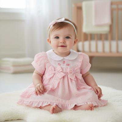 ML2120-6359p  Ruffles and Bows Dress Set  (Newborn - 6 months)