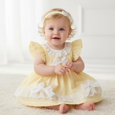 ML2120-6361y  "Bows and Lace" Dress Set  (Newborn - 6m)