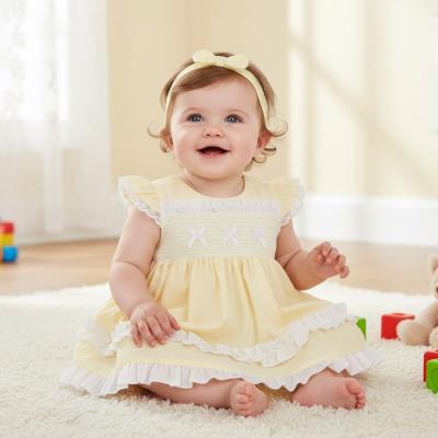ML2120-6363y  Smocked "Bows" Dress Set  (Newborn - 6m)