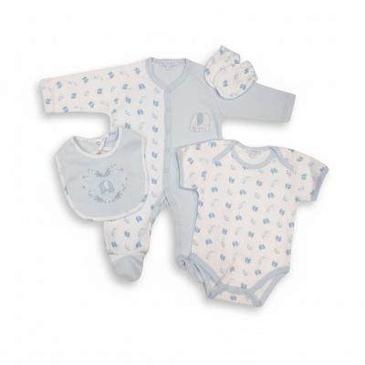 ML25-1333-S  "Elephant" 4 Piece Set  (NB-6 months)