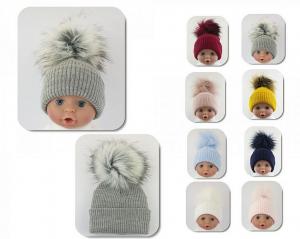 ML0503-0606  Ribbed Pom Pom Hat  (6-18 Months)MUSTARD ONLY