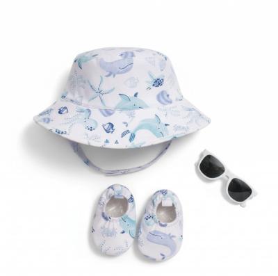 NT0503-0642 Sealife Hat UPF 50+, Sunglasses UV400 & Shoes (6-18m)