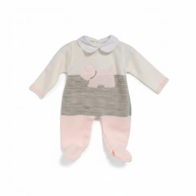 NT10-1184P  Knitted "Dog" All in One  (Nb-9 months)