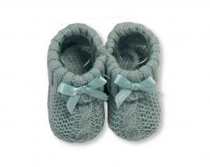NT116-354SG  Sage Green Cable Knit Booties 