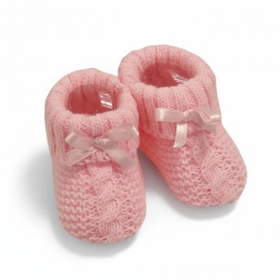 NT116-354P  Pink Cable Knit Booties 