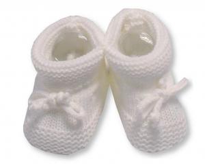 NT116-359W  White Knitted Booties 