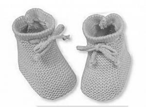 NT116-376  Knitted Booties with bow 