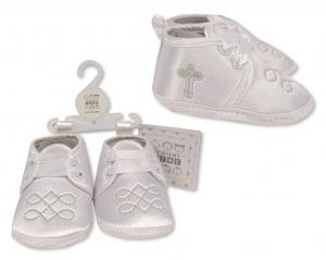 NT116-820G White and Silver Christening Shoes (0-18 months)
