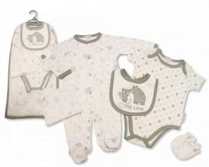 NT25-1168  "Big Love" 5 Piece Layette Set  (NB-6 months)