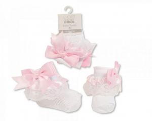 NT61-2220P  Pink Lace Sock  (0-18 months)