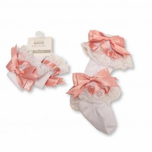 NT61-2220RG  Rose Gold Lace Sock  (0-18 months)