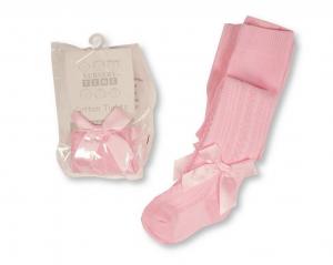 NT61-2232P  Pink Bow Tights  (NB-24 months - Choose Size)
