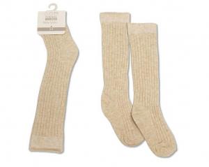 NT61-2243T  Taupe Ribbed 3/4 Length Socks  (Choose Size 0-8)