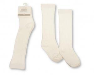 NT61-2243W  White Ribbed 3/4 Length Socks  (Choose Size 0-8)