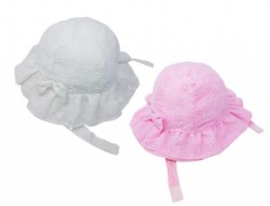 PB0382  Broderie Anglaise Double Brim Hat  (3-12 months)