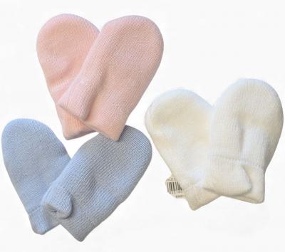PB1742-9  Knitted Scratch Mitten  (Pink Blue White - One Size)