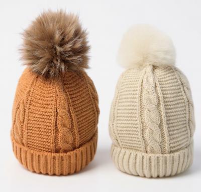 PB6237MC  Fully Lined Cable Pom Pom Hat (6-18months)